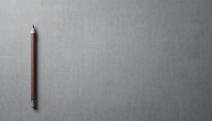 Creative writing action minimalist workspace image of pencil on gray background simple environment close-up view focus on inspiration