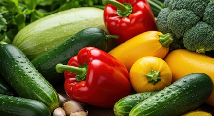 Fresh Colorful Vegetables Close Up for Healthy Eating and Culinary Use