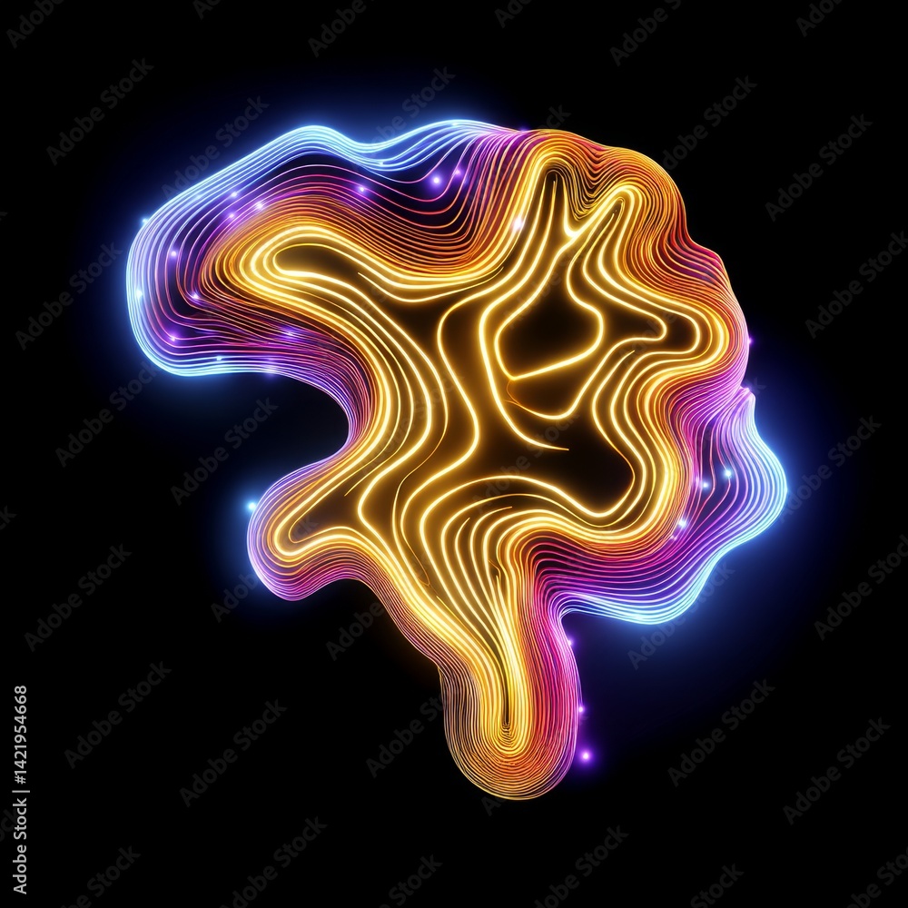 Poster artificial intelligence concept digital space glowing schematic futuristic environment abstract view