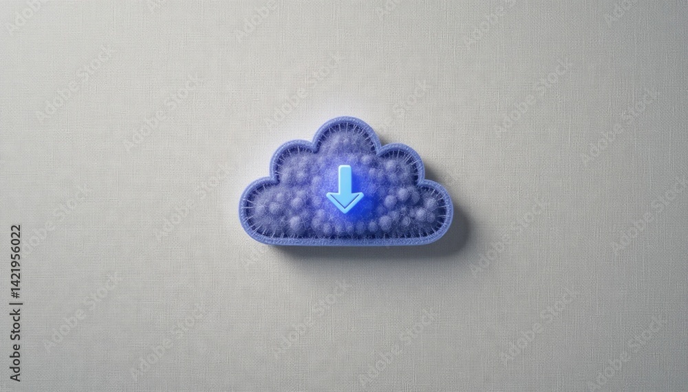 Poster downloading data from cloud storage digital file transfer virtual environment graphic design technol