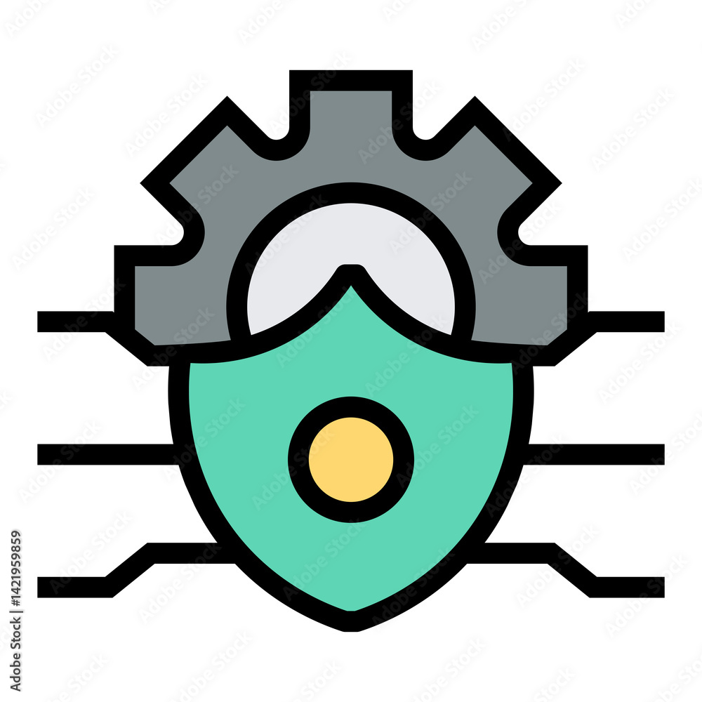Poster cyber security vector icon