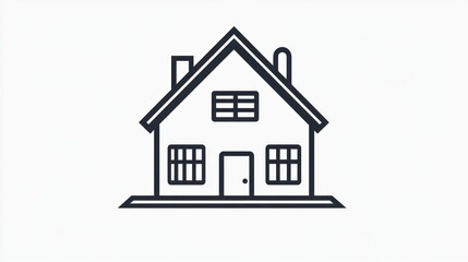 Simple Line Drawing of a House