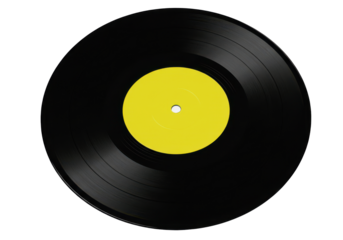 Vinyl record with yellow label