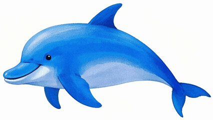 Obraz premium Azure dance dolphin smile happy isolated watercolor vector illustration svg 