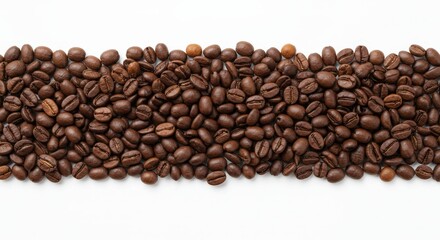 Roasted Coffee Beans Isolated on White Background