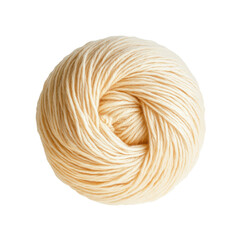 Creamy Beige Yarn Ball, Soft Wool Texture Close-up