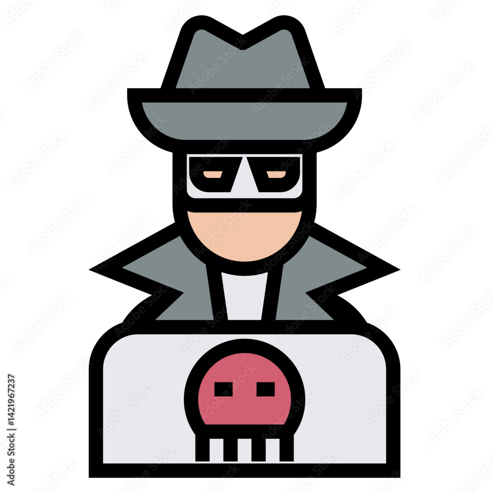 Poster hacking vector icon
