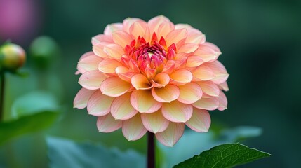 Fototapeta premium A large, bright orange flower with a yellow center