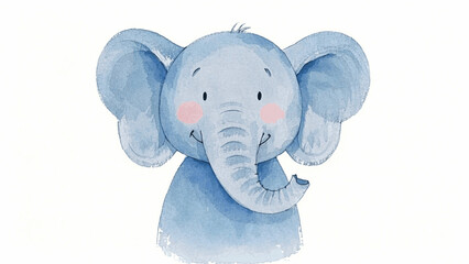 Baby bloom baby elephant smile happy isolated watercolor vector illustration svg 