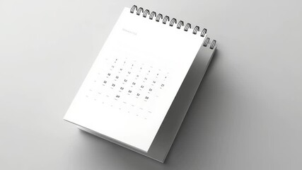 A minimalist desk calendar showcasing a clean design with blank pages and a modern aesthetic