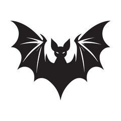 Flying Bat Silhouette Design
