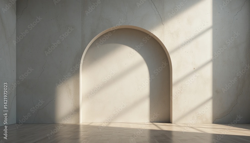 Poster Minimalist architecture displaying soft textures and natural light in a contemporary space