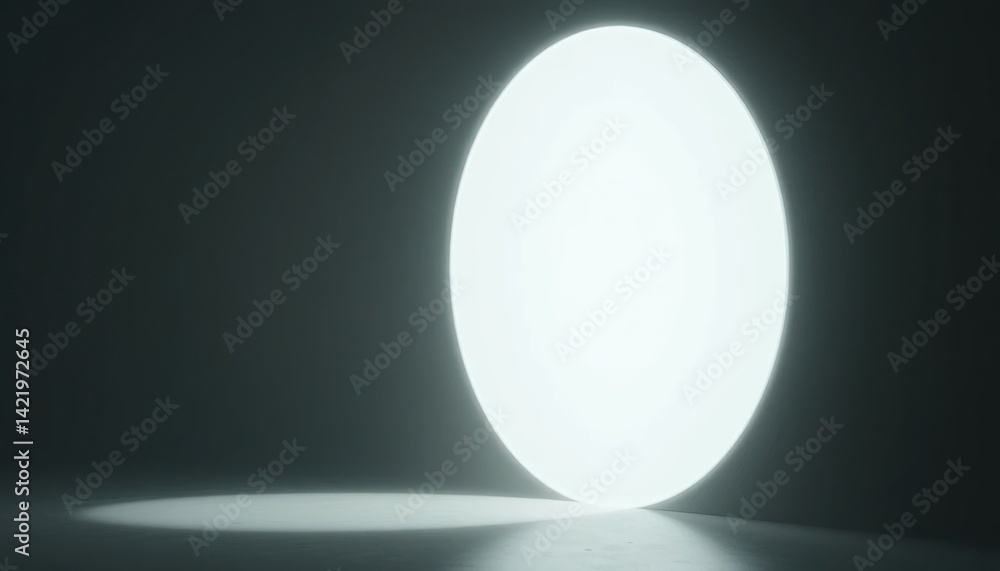 Poster illuminating action of a glowing orb studio setting digital art minimalist environment low angle vie