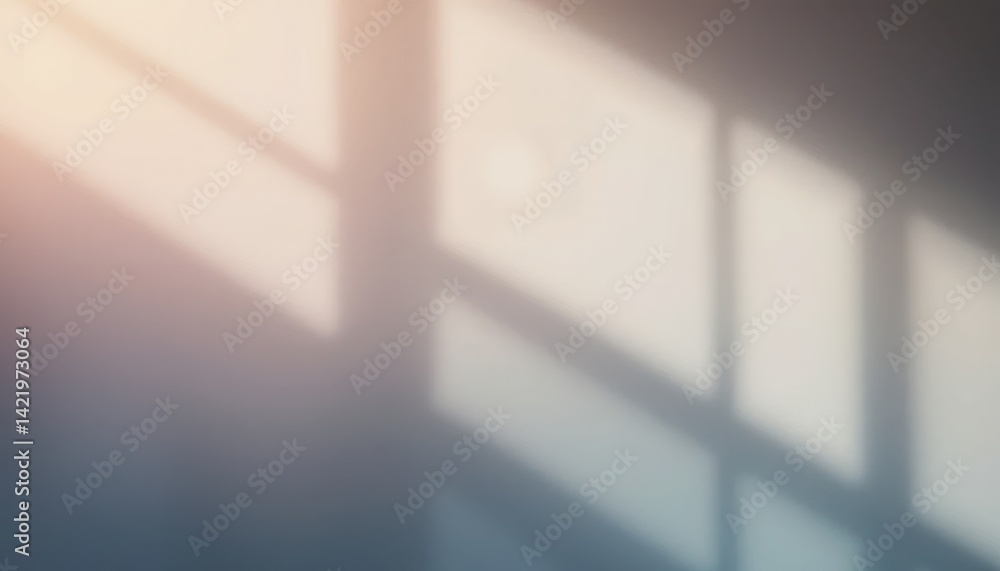 Poster soft light shadows creating calm atmosphere in an indoor space abstract visuals of sunlight and wind