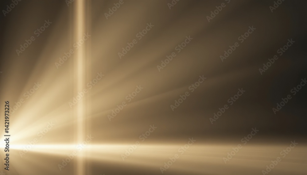 Poster illuminating light rays studio space abstract art dark environment close-up view concept of enlighte
