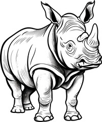 Fototapeta premium Cute baby rhinoceros portrait