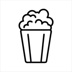 Popcorn in Bucket: An illustration of a bucket of popcorn, perfect for movie nights, snack time, and adding a touch of fun to your designs.