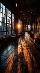 Industrial Loft Space with Sunlight