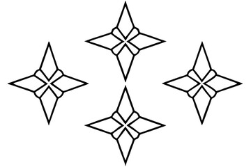 Geometric Star Ornament Vector Set