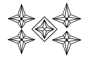 Obraz premium Geometric Star Ornament Vector Set