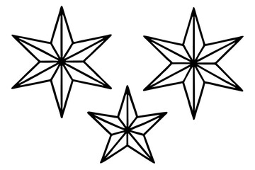 Fototapeta premium Geometric Star Ornament Vector Set