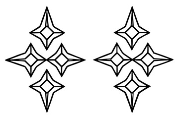 Geometric Star Ornament Vector Set