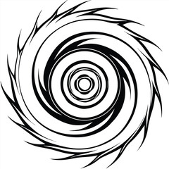 Cyclone Vector Illustration Storm Symbol Line Art