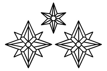 Geometric Star Ornament Vector Set