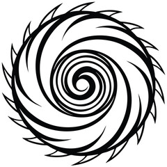 Cyclone Vector Illustration Storm Symbol Line Art