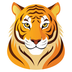 Aggressive Striped Tiger Mascot Design for Tattoo or Logo Use