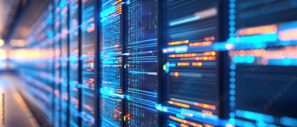 Poster data center server room: a stunning visual of high-tech computing power