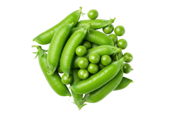 Fresh green peas clustered together