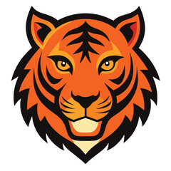 Wild Bengal Tiger Face with Open Mouth and Sharp Fangs