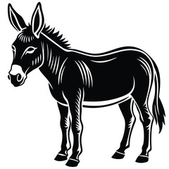 Hand-Drawn Donkey Silhouettes Collection