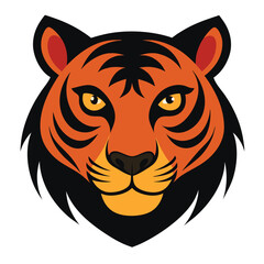 Wild Bengal Tiger Face with Open Mouth and Sharp Fangs