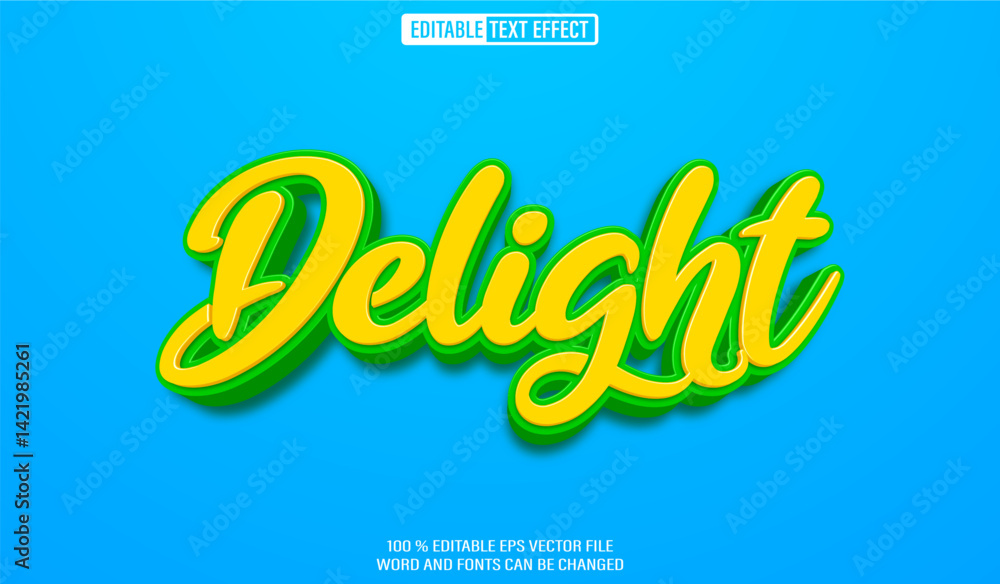 Poster editable 3d text style effect - delight text effect template