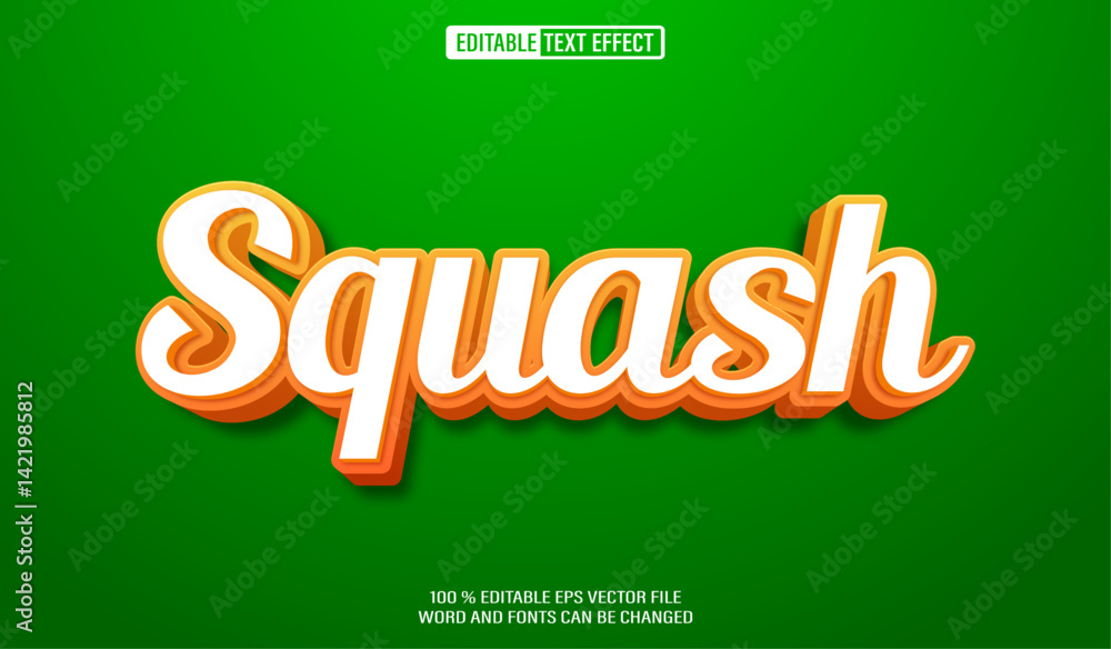 Poster editable 3d text style effect - squash text effect template
