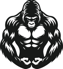 Strong gorilla vector silhouette