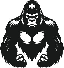 Strong gorilla vector silhouette