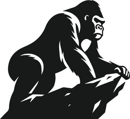 Strong gorilla vector silhouette