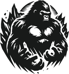 Strong gorilla vector silhouette