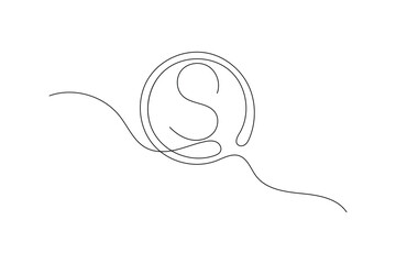Obraz premium Dollar icon continuous one line drawing of isolated outline vector icon