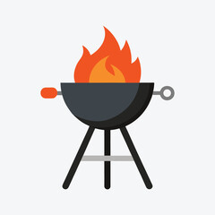 Outdoor barbecue grill clipart in vector format, ideal for Father's Day BBQ templates or event flyers.