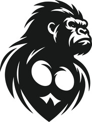 Strong gorilla vector silhouette