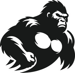 Strong gorilla vector silhouette