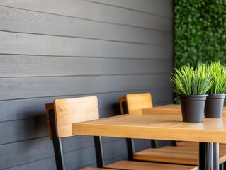 Compact stainless steel caferestaurant with modular seating, smart storage, and contemporary elegance
