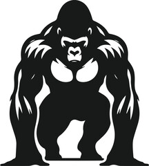 Strong gorilla vector silhouette