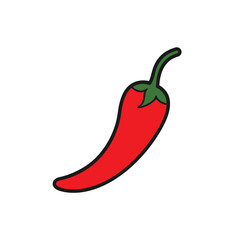 red hot chili pepper isolated on white background