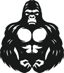Strong gorilla vector silhouette