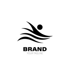 Swimming Logo. Swimming Logo Design. Swimming Logo Brand. Swimming Logo Vector Design Isolated on White Background